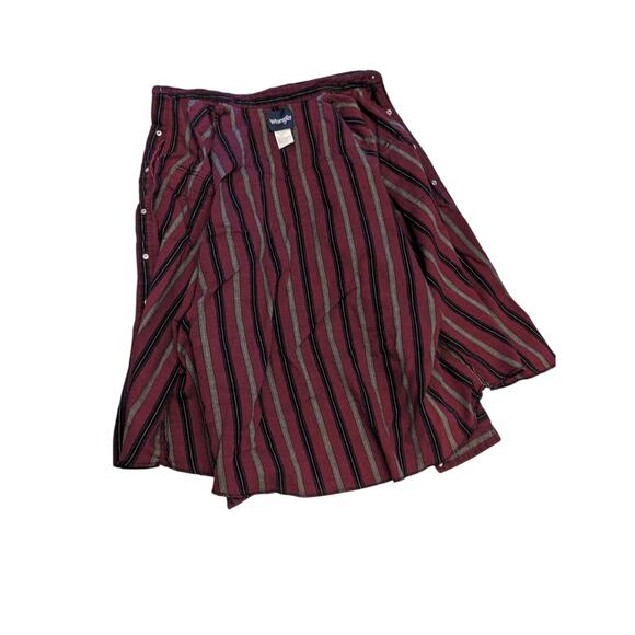 Wrangler Western Pearl Snap Shirt Mens XXL Long Sleeve Burgundy Cowboy Rodeo - Picture 7 of 13